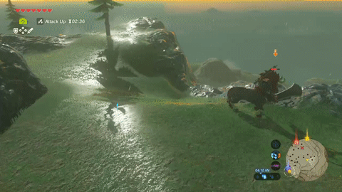 Link engaged in mortal combat with an early-game Lynel, proving an impressive test of both the graphics engine and one's combat prowess.