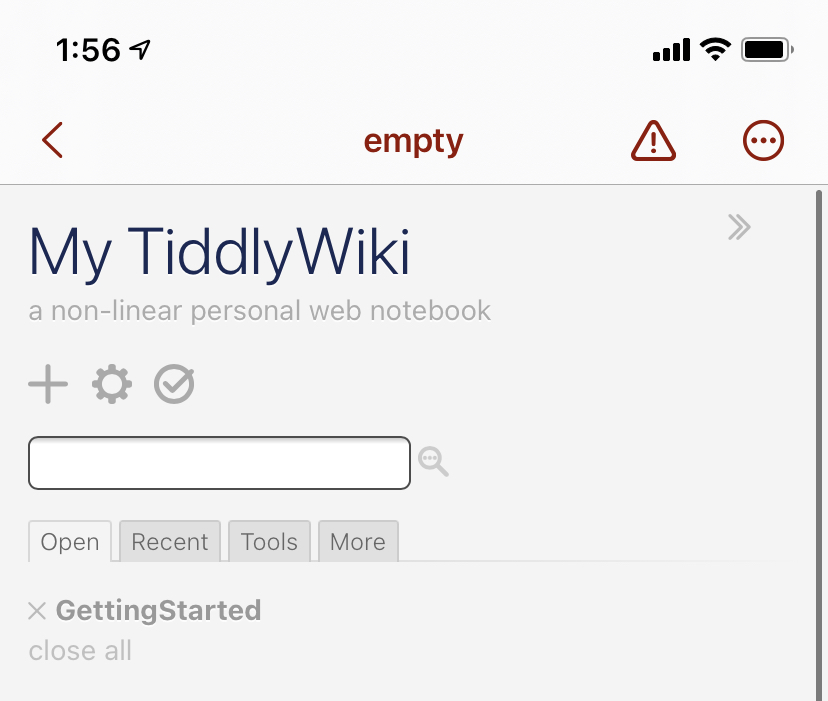 The save button can save TiddlyWiki documents back to Dropbox, too.