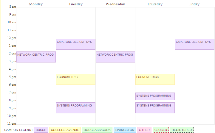 Spring 2014 Tentative Schedule